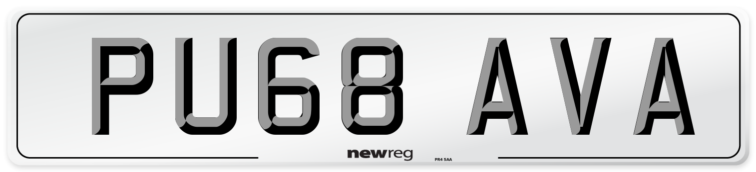 PU68 AVA Number Plate from New Reg